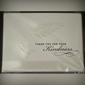 Hallmark White & Beige Blank Thank You For Your Kindness Cards & Envelopes. NWT.